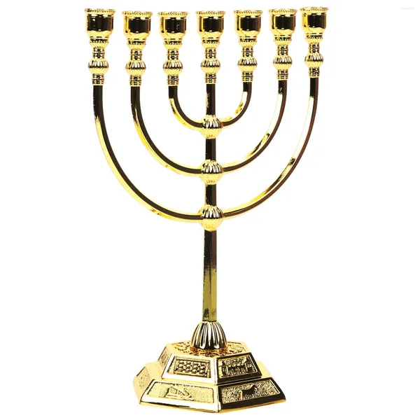 Castiçais clássicos judeus menorah ramo titular israel jerusalém templo castiçal candelabro retro suporte decoração de casa