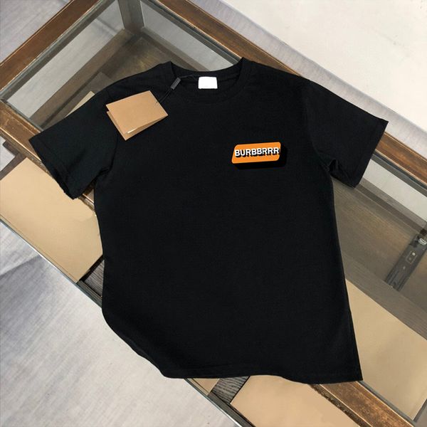 B marca designer t camisas de algodão luxo letras camisetas casuais para homens laranja senhoras topo euro tamanho 3xl