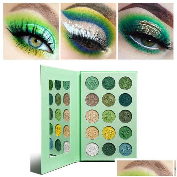 Sombra de Olho Verde Smokey Sombra Matte e Glitter Paletas de Maquiagem Altamente Pigmentadas Sombra Amarelo Roxo Azul 15 Cores Brilhantes Cre Dhwke