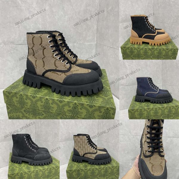 Hochwertige, ineinandergreifende G-Stiefeletten, Designer-Segeltuch, Jacquard, klobiger Absatz, Plateau, Ritterstiefel, stilvoll, für Damen und Herren, Winter, Blondie, Cowboy-Kampfstiefel, sexy, warm