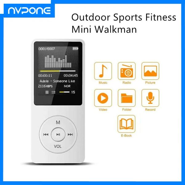 Jogador desportista esportes ao ar livre fitness mini walkman mp4/mp3 128gb suporte bluetooth lossless leitor de música fm rádio gravador esporte hf