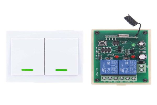 DC 12V 24V 2 CH 2CH RF Interruptor de controle remoto sem fio Receptor 86 Painel de parede Transmissor315 433 MHz Toggle5988474