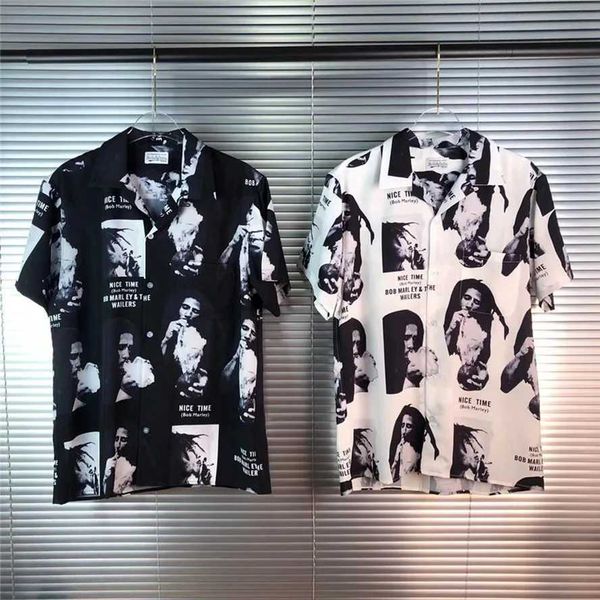 T-shirt da uomo Summer Style WACKO MARIA Hawaii Camicie Uomo Donna Camicia corta Tee Uomo Abbigliamento moda giapponese J240228