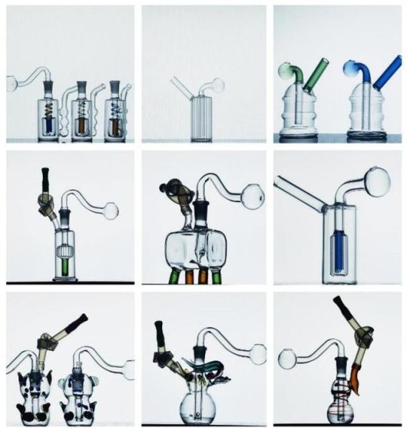 Neue quadratische HOOKAH-Glasölbrenner-Bong-Wasserpfeifen mit Recycler-Mini-Dab-Rig-Handbongs mit 10-mm-Ölbrennerrohr und Hos8109240