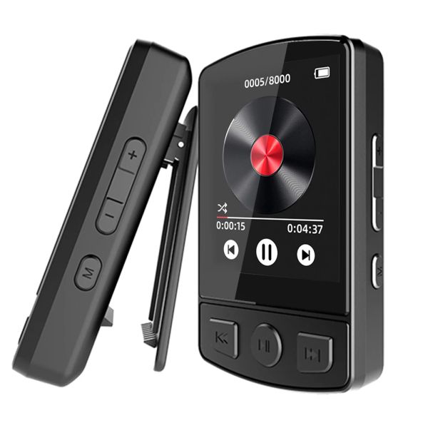 Players mp3 player portátil esporte clipe walkman hifi som bluetoothcompatible 5.2 mini tocador de música 1.8innch para esporte em execução
