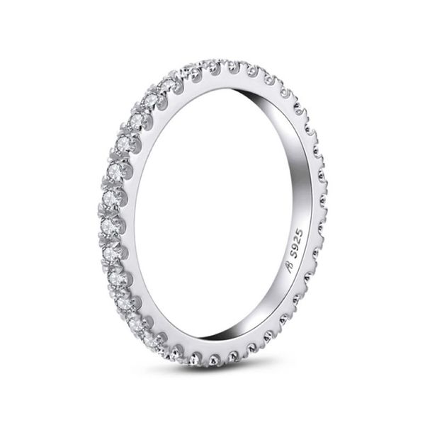 AEW Sólido 14K 585 Ouro Branco 1 2ctw 2mm DF Cor Anel de Casamento para Mulheres Senhoras Anel 210310275K