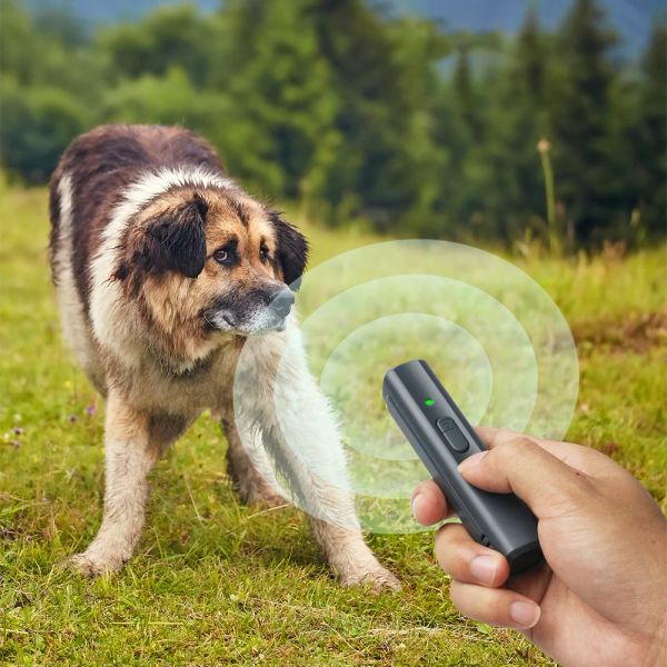 Repellenti Dispositivo deterrente per la corteccia a luce viola Smetti di abbaiare Repellente per cani ad ultrasuoni con cordino USB ricaricabile Forniture per animali domestici Camminata