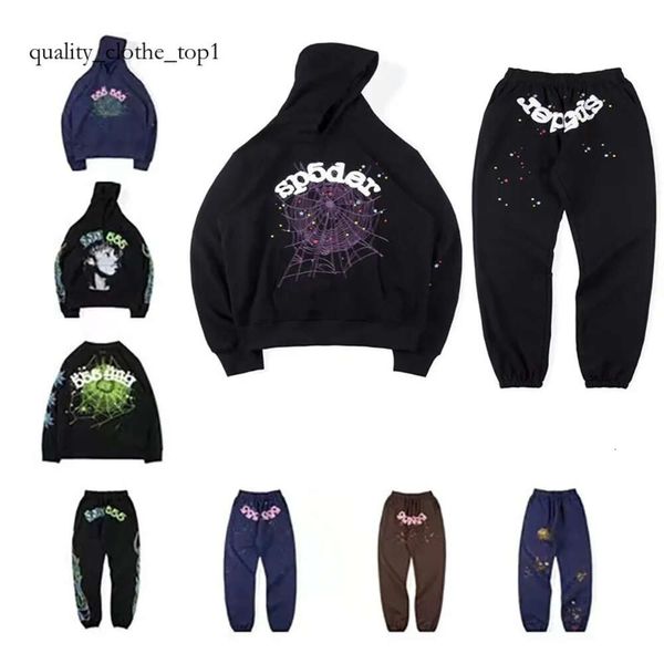 Felpe con cappuccio Spider Designer Uomo Pullover Rosso Sp5der Young Thug 555555 Felpe con cappuccio Angel Uomo Donna Felpa con cappuccio ricamata Spider Web Felpa Joggers Taglia S/M/L/XL 514