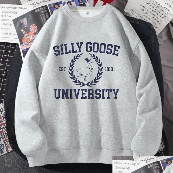 Damen Hoodies Sweatshirts Damen Hoodies Sweatshirts Silly Goose University Crewneck Sweatshirt Damen Herren Lustige Grafik Plover Ha Dha6N