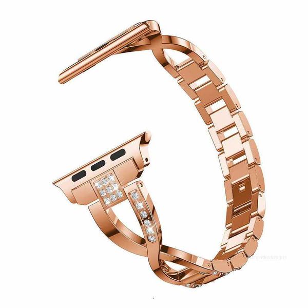 Designer GirlsWomen Fashion Diamond Strap für Apple Watch Band Series Ultra 8765 Steel X Pattern Armband für iWatch 49 mm 45 mm 41 mm 40 mm 44 mm 3842 mm Designer7JR27JR