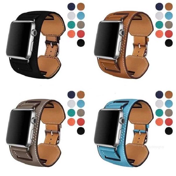 Pulseira de couro genuíno de designer para apple watch Ultra 49mm 41mm 45mm 44mm 40mm 38mm 42mm Design de moda iwatch Seires 8 7 6 SE 5 4 3 2 Pulseira de pulso clássica