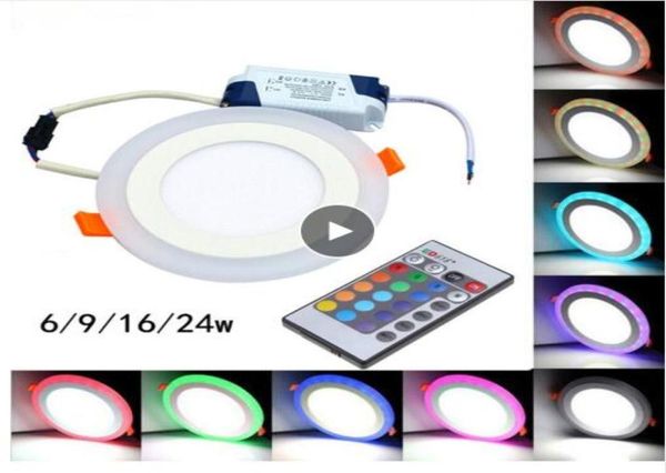 RoundSquare RGB LED Panel Licht Fernbedienung 6w9w16w24W LED Deckeneinbauleuchte AC85265VTreiber5235015