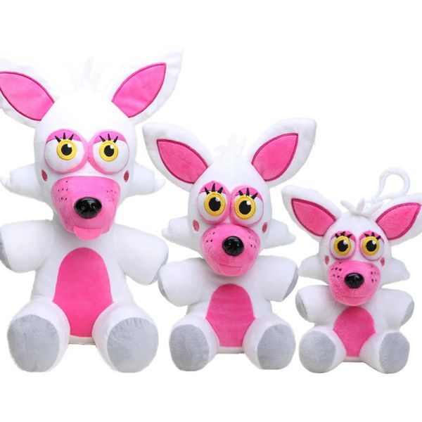 Almofadas 15cm45cm de pelúcia de brinquedo branco mangle foxy brinquedos pesadelo freddy fazbear pingente de chaves de pelúcia Peluche