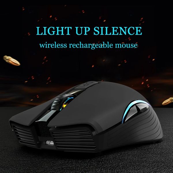 Mouse Mouse per computer Wireless per laptop Bluetooth Silence Full Size Ricaricabile con Nano USB, 3 DPI 6 pulsanti per iPad Mac MacBook