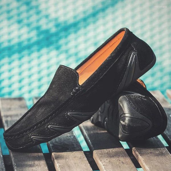 Sapatos casuais marca masculina mocassins mocassins verão homem apartamentos macio deslizamento na moda confortável calçado de condução