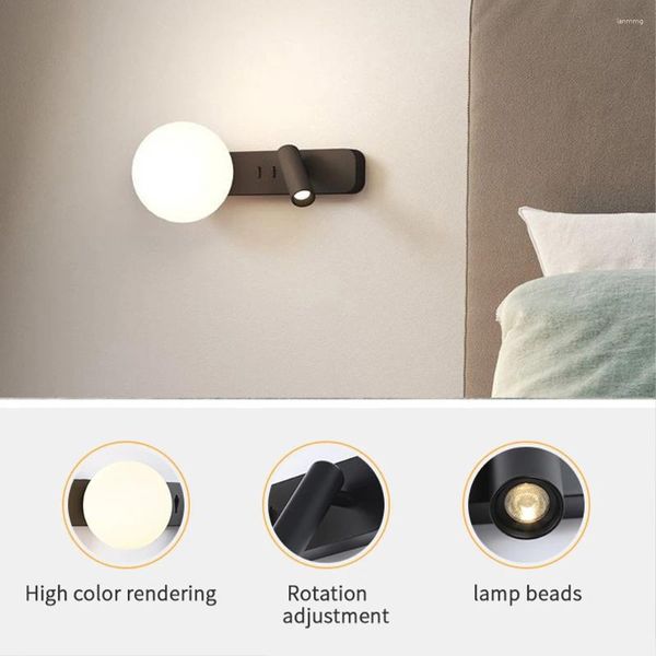 Duvar lambası Modern LED okuma lambaları fikstürü El Yatak Odası Sconce Hafif Başucu Depolama Aydınlatma Armatür Nordic MULTOT