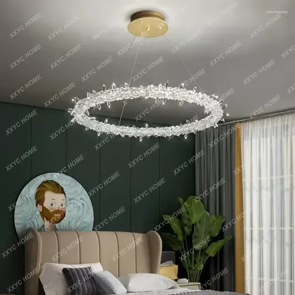 Lampadari Lampadario di cristallo a LED Camera da letto Soggiorno Soffitto nordico Illuminazione interna per la casa Lampada a sospensione con decorazioni di lusso