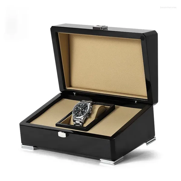 Caixas de relógio atacado caixa de embalagem jóias destaques piano pintura armazenamento de madeira presente high-end