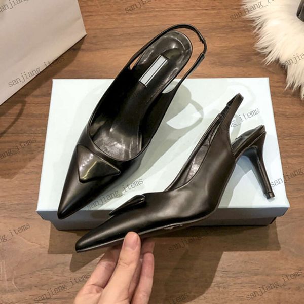 Classico Beige Vino Rosso Nero Verde Stiletto Décolleté con tacco alto Scarpe in pelle con punta a punta Sandali con cinturino sul retro Triangolo invertito Tacco alto Abito da donna Scarpe con plateau da sposa