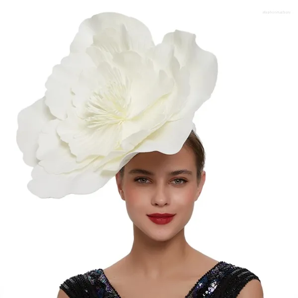 Cappelli a tesa larga Cappello Fascinator a fiori Fascia grande per donna Dropship