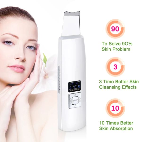 Instrument Ultraschall Hauthäute Reinigungsreinigungsreinigung Akne Entfernung Gesichtsmassage Ultraschall Peeling sauberer Tonhub