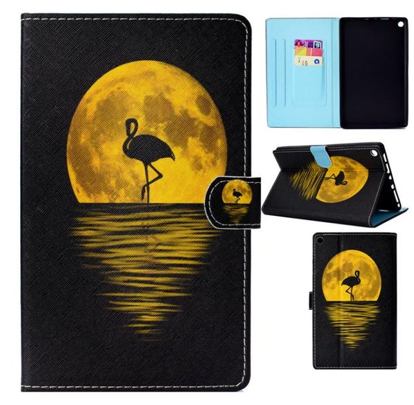 Capa para tablets Amazon Kindle Fire HD8 2016 2017 80 polegadas Capa Moda pintura Carteira de couro Bolsas Cartão Função de dormência Table4799788