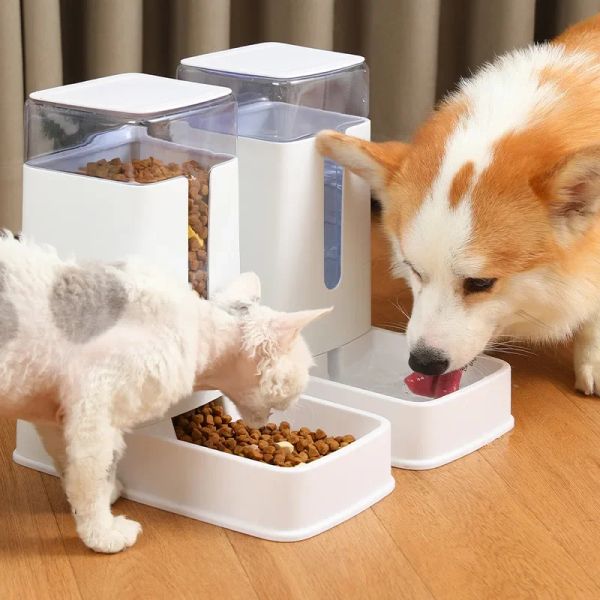 Alimentazione Alimentatore per gatti da 3,5 litri Alimentatore automatico per acqua potabile per cani Ciotola staccabile Distributore di acqua Dispositivo di alimentazione per animali Forniture per animali domestici