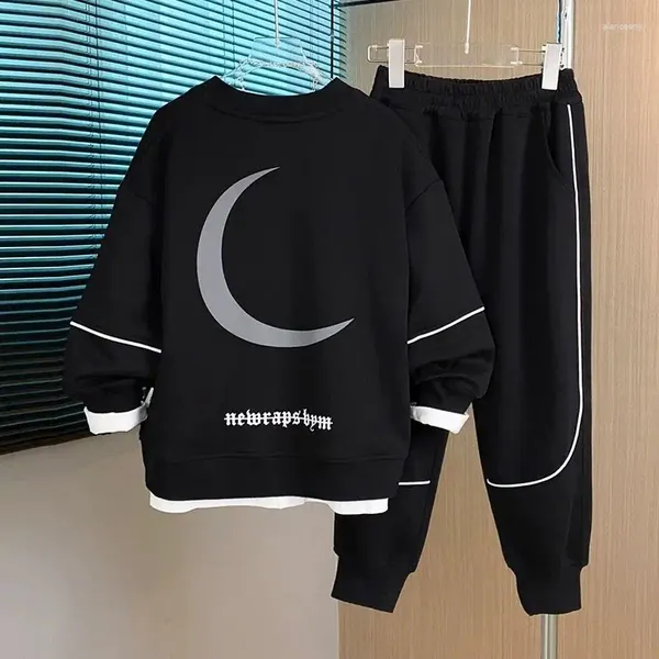Giyim Setleri Erkek Moda 2024 Bahar Sonbahar Sweatshirts Teenage Çocuk Kore Stil Trendi Spor giyim Çocuk Kıyafetleri