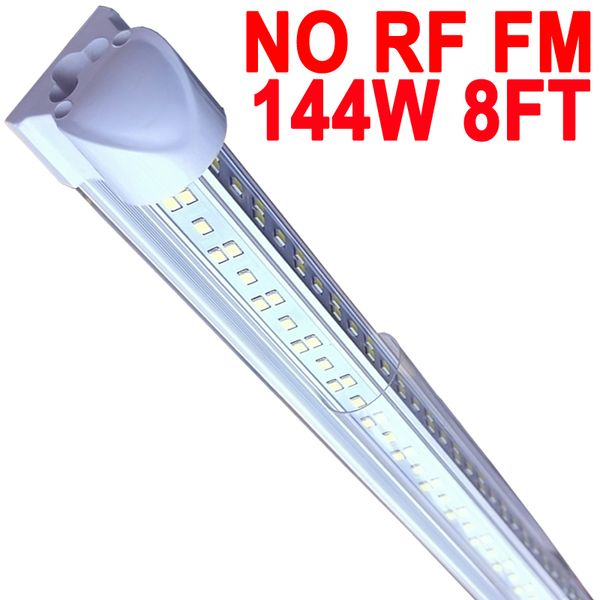 8 Fuß LED-Ladenleuchte - 144 W T8 integrierte LED-Röhrenleuchte - 6500 K 144000 LM V-Form verbindbar - NO-RF RM - Klare Abdeckung - Plug-and-Play - 270-Grad-Garage, Ladenscheune crestech