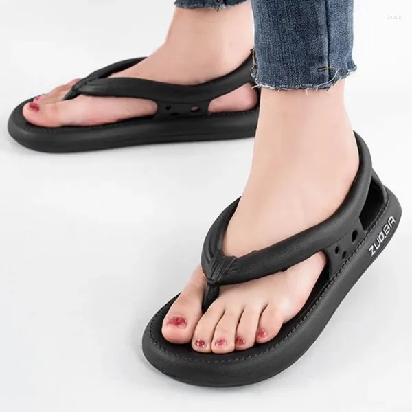 Sandalen Männer Einfarbig Flip-Flops Sommer Frauen EVA Dicken Boden Hausschuhe Paare Innen Nicht-slip Clip Füße Alias hombre