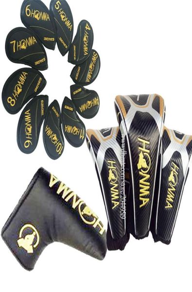 Intere mazze da golf Copricapo completo Copricapo e ferri da golf HONMA di alta qualità Copricapo per mazze Putter Copricapo da golf in legno s9833737