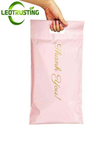 Pinkwhiteblack obrigado portátil poli mailer envelopes adesivos sacos de cabelo pacotes de cabelo festa presentes caixas bolsas h13508527