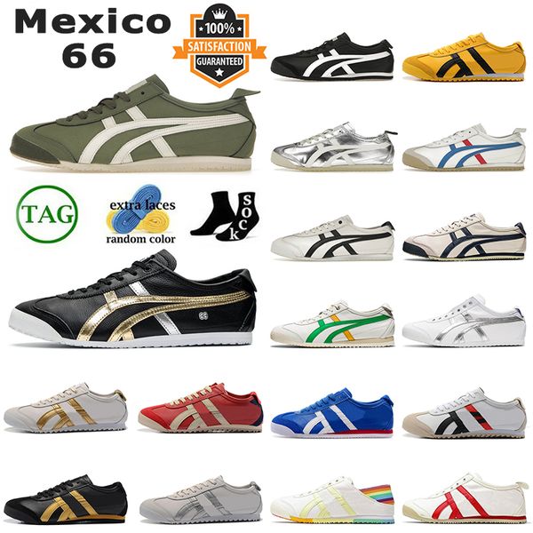 Женская повседневная обувь Onitsukass Tiger Mexico 66 Canvas Series мужские женские Silver Off Beige Grass Green красный желтый Слипоны дизайнерские Кроссовки Спортивные кроссовки на платформе