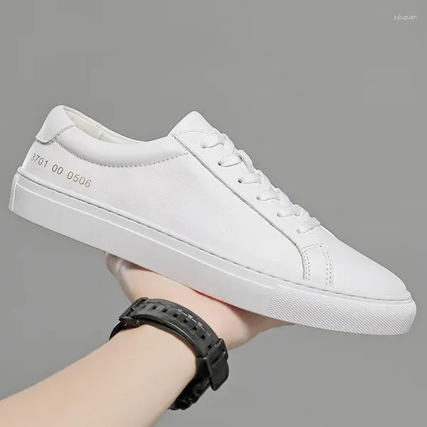 Casual Schuhe Hohe Qualität Original Luxus Designer Echt Leder Mode Marke Weiße Turnschuhe Trainer Männer Plus Größe Wohnungen Müßiggänger