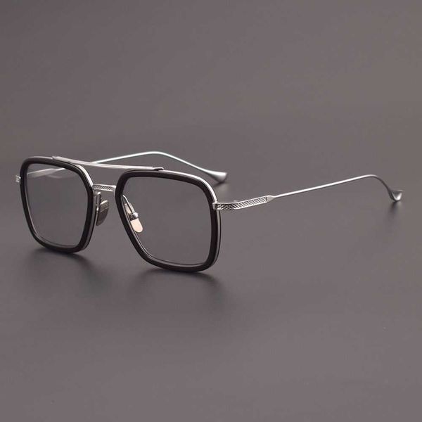 2024 Retro-Quadrat-Damen-Sonnenbrille Iron Man Glasses Plate Box Dita Das gleiche 7806 kann mit einem großen Brillenrahmen aus reinem Titan mit Myopie-Doppelstrahl kombiniert werden
