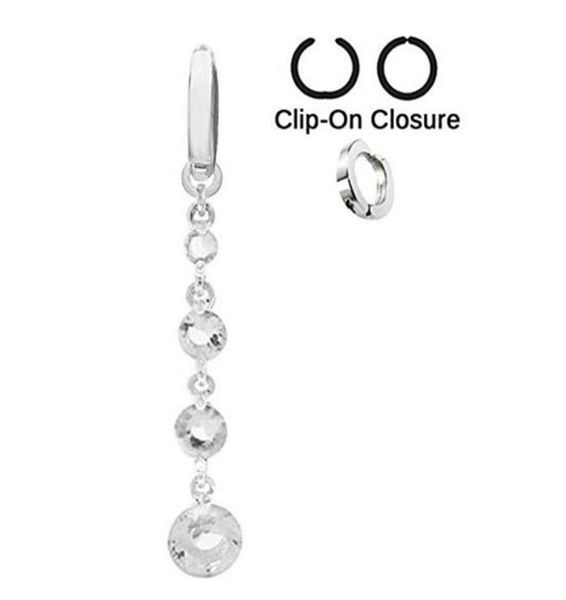 Kristallquaste gefälschte Bauchnabelringe 316l Stahl Körperschmuck Bauchnabelpiercing Ringe Sexy gefälschtes Nabelpiercing Ombligo4726766