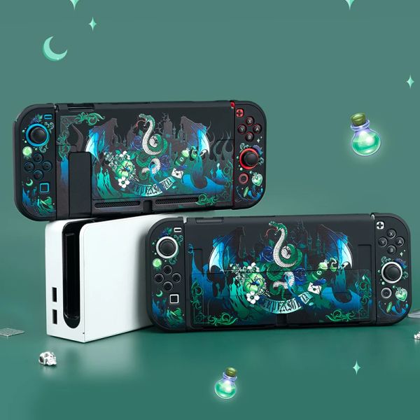 Чехлы Cool Snake Black Case для Nintendo Switch OLED/консоли Switch и JoyCon Тонкий чехол с амортизацией и защитой от царапин