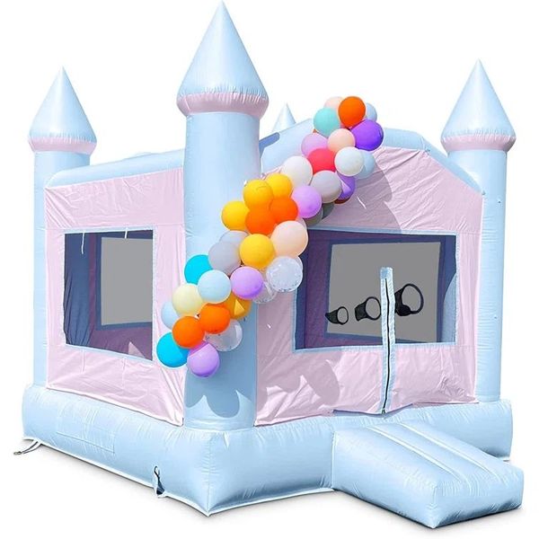 Atacado inflável branco Bounce House Professional 3x3x3mH (10x10x10ft) Mini Jumping Bouncy Castle Bouncer para festa infantil com soprador de ar navio livre