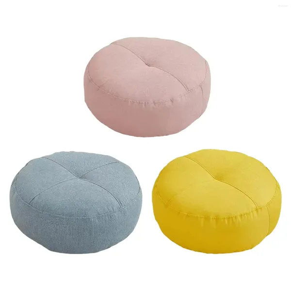 Travesseiro Piso Redondo Confortável Assento Decorativo Premium para Yoga Sofá Cama Adultos Crianças Quarto Escritório