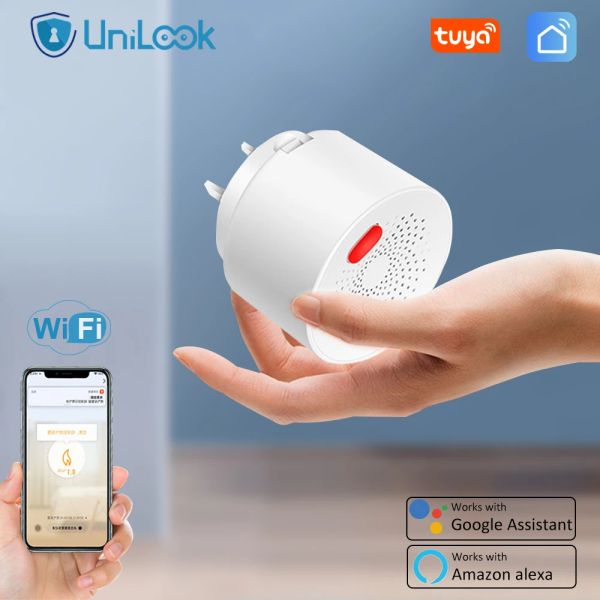 Detector Tuya WiFi Gas GLP LPG Sensor de vazamento Alarme Detector de segurança Sistema de segurança App Controle de segurança Segurança Smart Home Sensor e Alexa Google