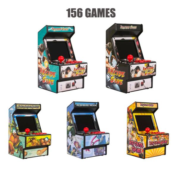 Spieler 16-Bit-Mini-Arcade-Spielautomaten für Kinder mit 156 klassischen Handheld-Videospielen 2,8-Zoll-tragbare Arcade-Konsole für Sega