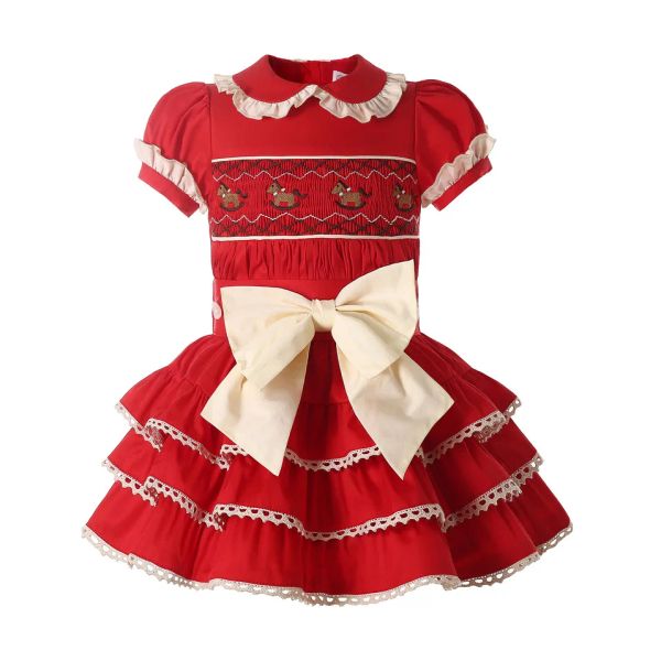 Vestidos pettigirl outono inverno natal recém-nascido da criança do bebê meninas roupas vestidos boutique roupas de manga curta conjunto para crianças