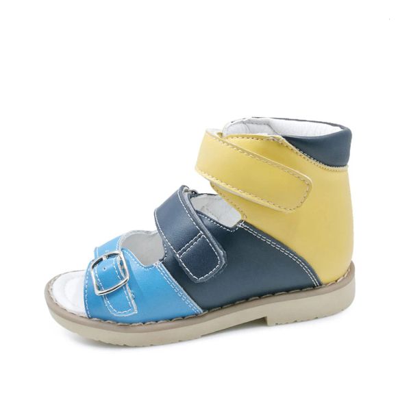 Sandali in pelle per ragazzi all'aperto Scarpe da scuola ortopediche per bambini per bambini Calzature estive alla moda per piedi piatti
