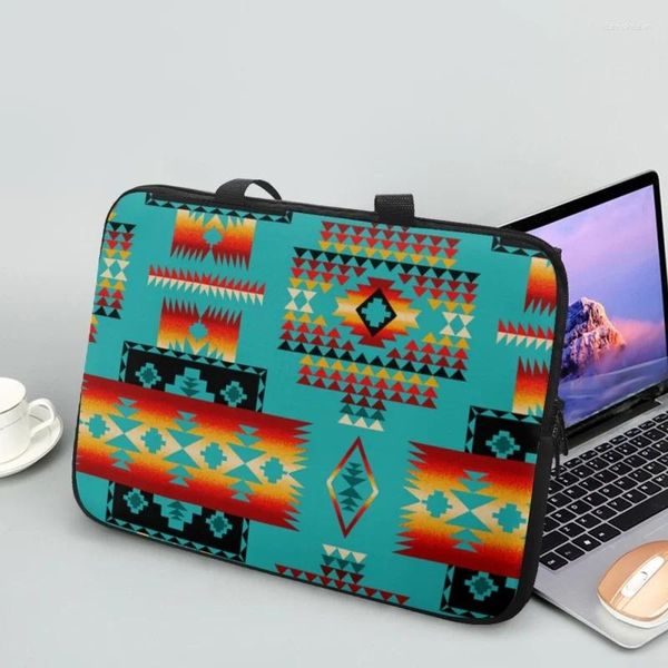 Sacos de compras Africano Tribal Totem Pattern Print Laptop Bag para Apple Huawei Universal Travel Handbag 10.12.13.15.17Inch Computer Case