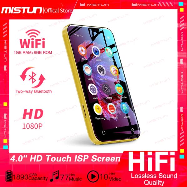 Новый беспроводной 4,0-дюймовый портативный HiRes HIFI MP3-плеер Bluetooth WiFi Android MP4-видеоплеер динамик/электронная книга/рекордер/браузер