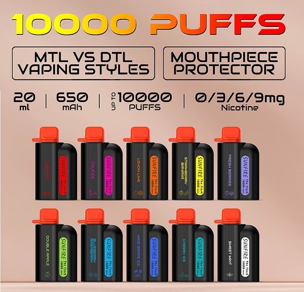 Originale Tornado Vapers usa e getta PUFF 12K 10K 9K 7k Penna Vape usa e getta Big Smoke 15000 12000 10000 PUFF Dispositivo ricaricabile E zigarette 10 sapori Shisha Bar