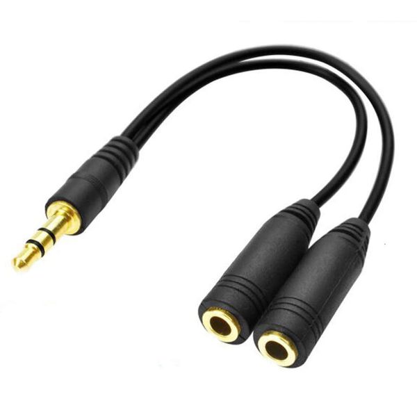 Comunicações fone de ouvido conector adaptador áudio estéreo y divisor (som hi-fi), macho para 2 portas 3.5mm fêmea