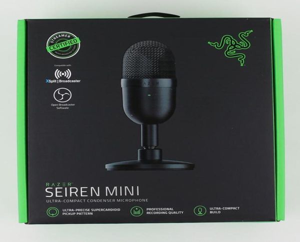 Razer Seiren Mini USB Конденсаторный микрофон Сверхкомпактный настольный микрофон для потоковой передачи Мыши AV-аксессуары5789615
