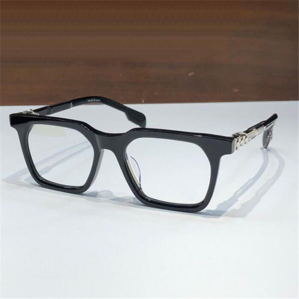 Neues Modedesign, quadratische optische Retro-Brille 8266, Acetat-Plankenrahmen, einfacher und beliebter Stil, vielseitige Form, transparente Brille