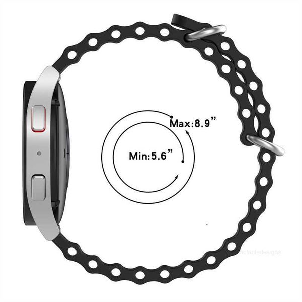 Cinturini intelligenti in silicone Ocean Band per Samsung Galaxy Watch 5 4 22mm 20mm Apple Watch Strap Ultra 49mm iwatch 8 7 6 5 4 3 2 S8 S7 45mm 41mm 44mm 42mm 40mm 38mm designer